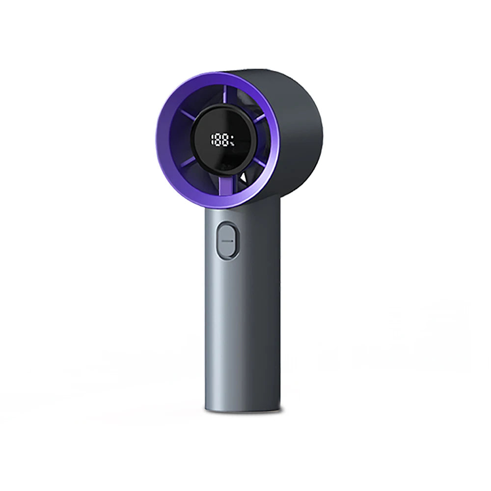 Pocket Power Breeze — 5-Speed Mini Fan with LED Screen for Instant Cool.