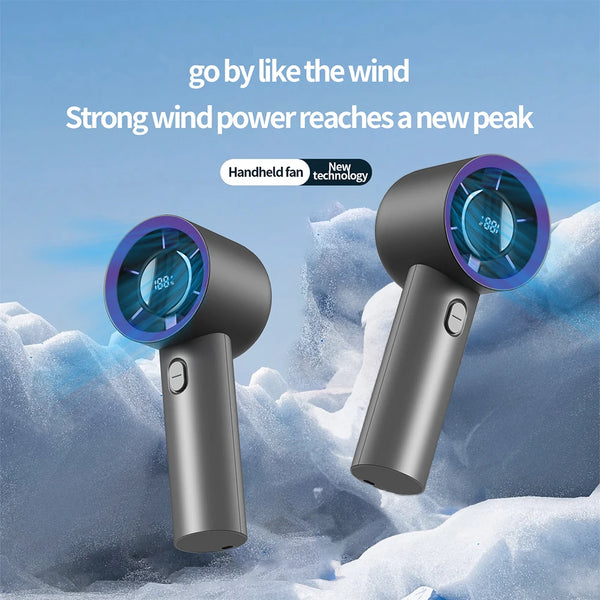 Pocket Power Breeze — 5-Speed Mini Fan with LED Screen for Instant Cool.