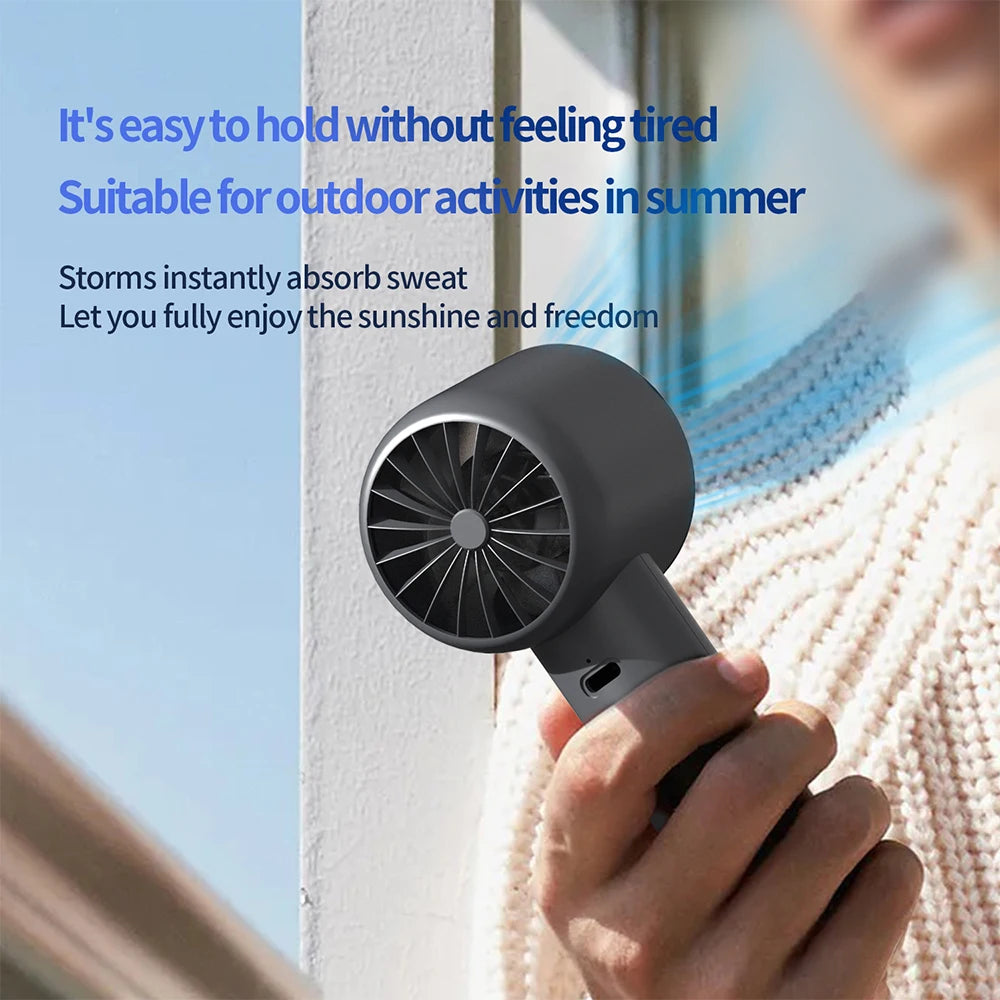 Pocket Power Breeze — 5-Speed Mini Fan with LED Screen for Instant Cool.