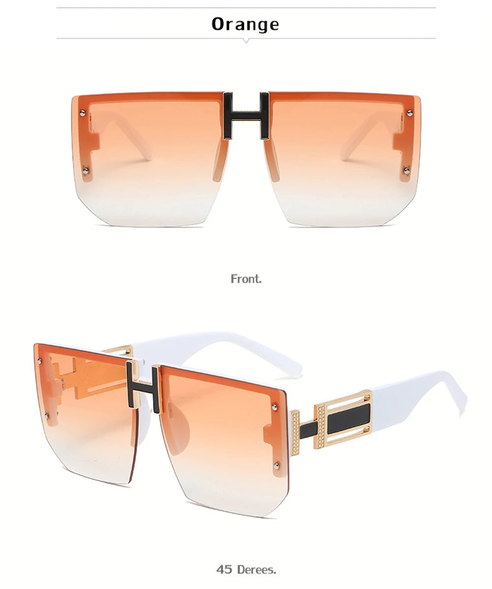 Rimless Square Sunglasses – Sleek Frameless Design