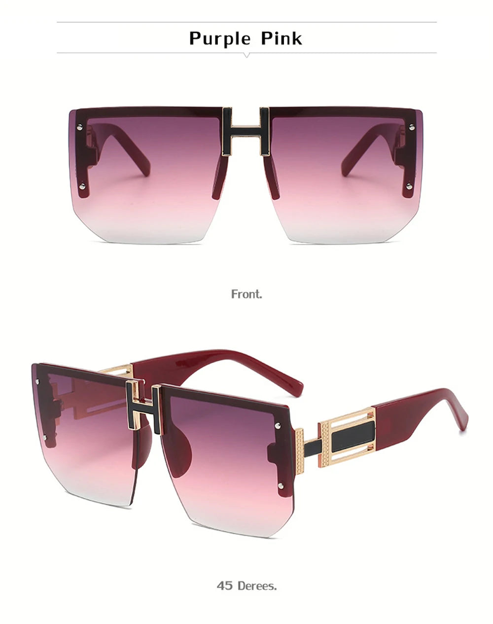 Rimless Square Sunglasses – Sleek Frameless Design