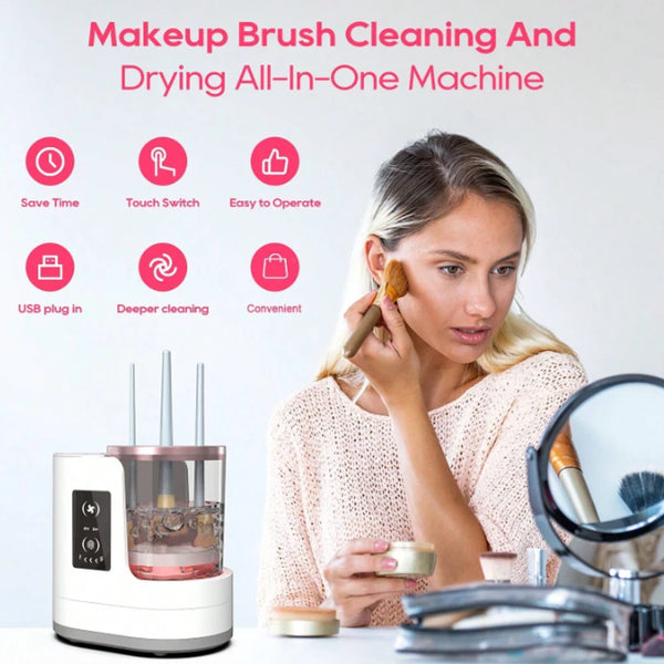 Electric Makeup Brush Cleaner – Rechargeable & Automatic Cleaning Tool (New Version)