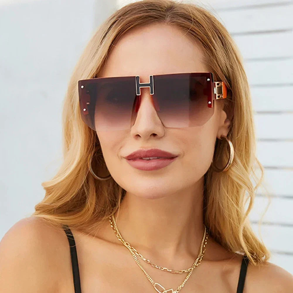 Rimless Square Sunglasses – Sleek Frameless Design
