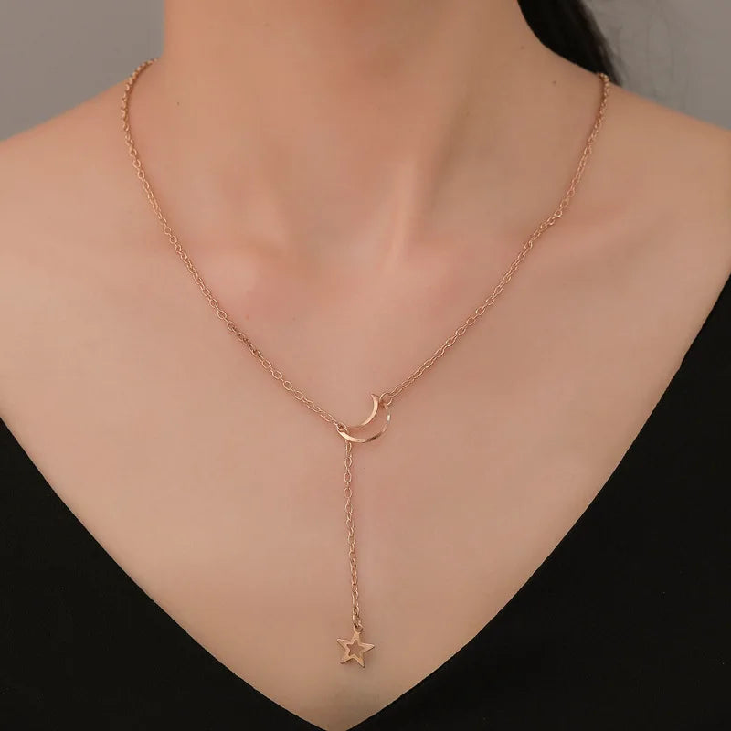 Celestial Charm Moon & Star Pendant Necklace