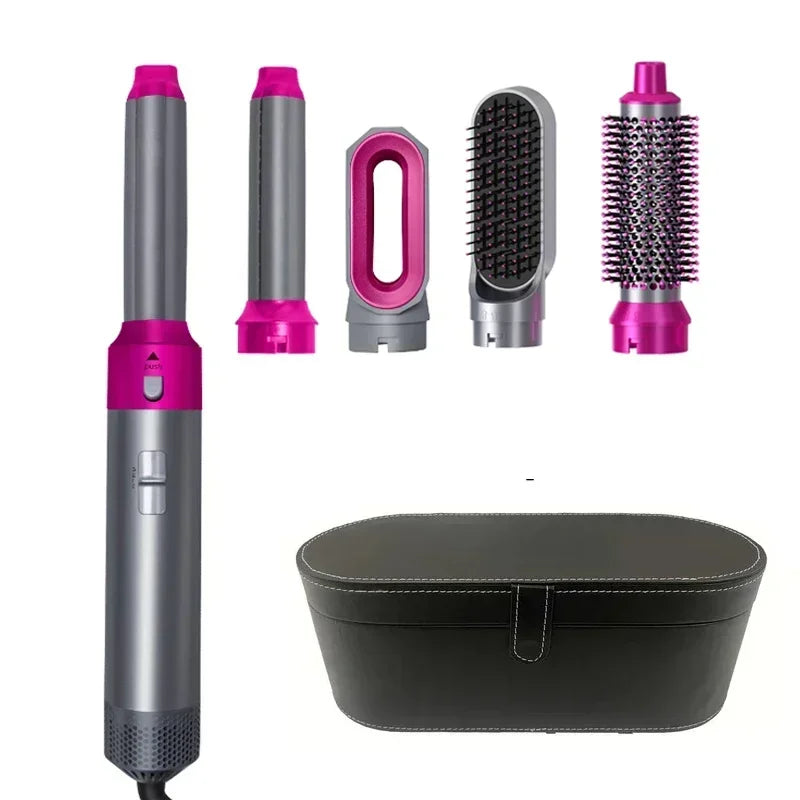 5-in-1 Hair Dryer & Styling Tool Set - Professional Hot Comb, Curler, and Straightener