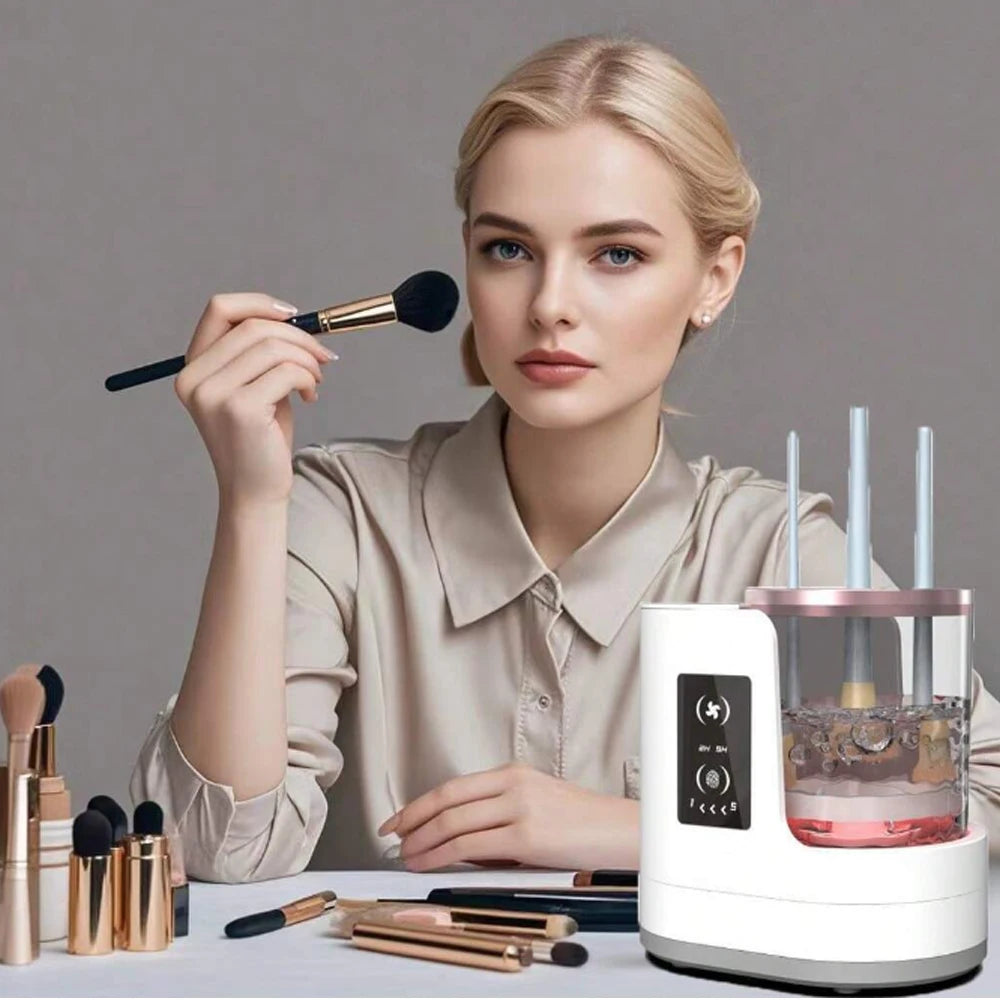 Electric Makeup Brush Cleaner – Rechargeable & Automatic Cleaning Tool (New Version)