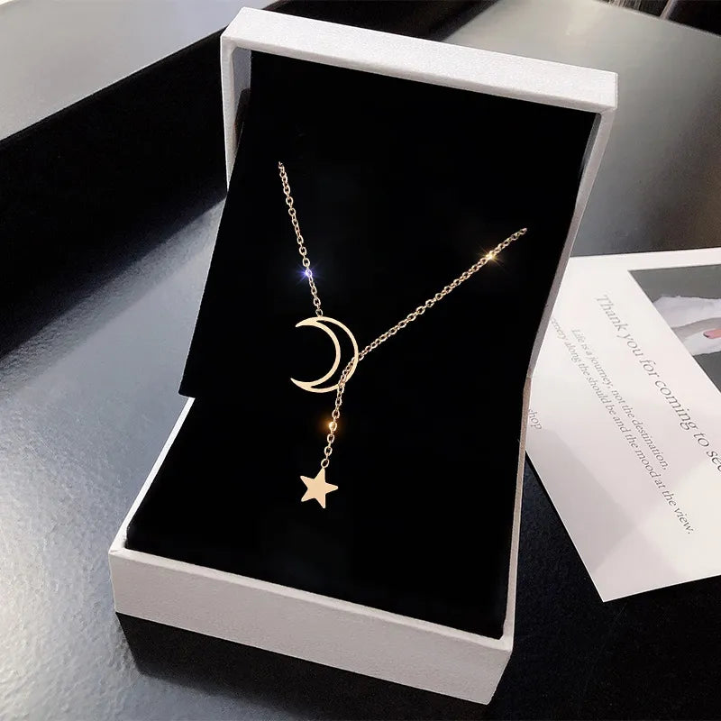 Celestial Charm Moon & Star Pendant Necklace