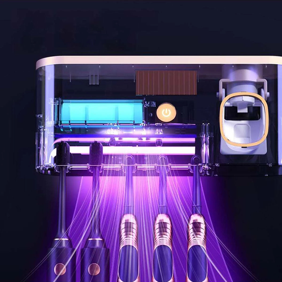 UV Sterilizing Intelligent Toothbrush Holder - Dual Functionality
