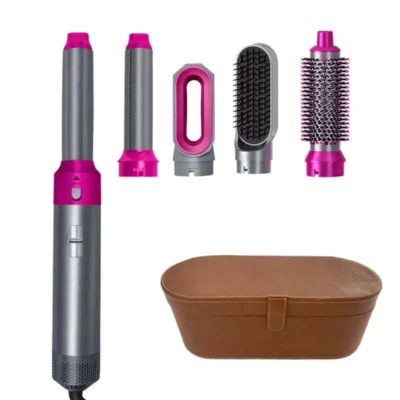 5-in-1 Hair Dryer & Styling Tool Set - Professional Hot Comb, Curler, and Straightener