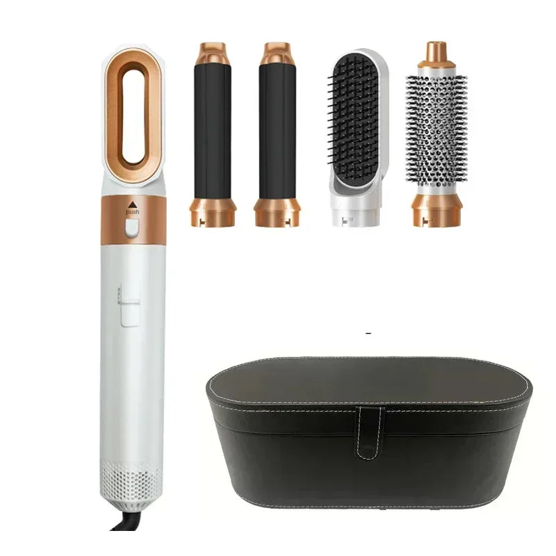 5-in-1 Hair Dryer & Styling Tool Set - Professional Hot Comb, Curler, and Straightener