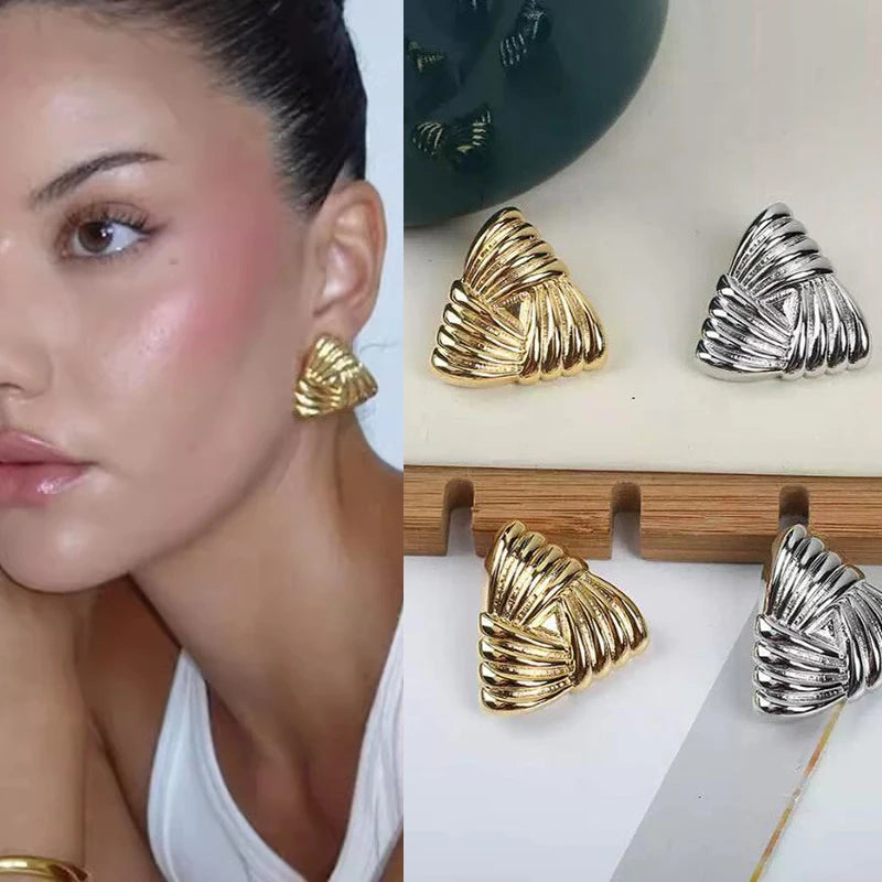 Geometric Triangle Earrings - Bold & Modern