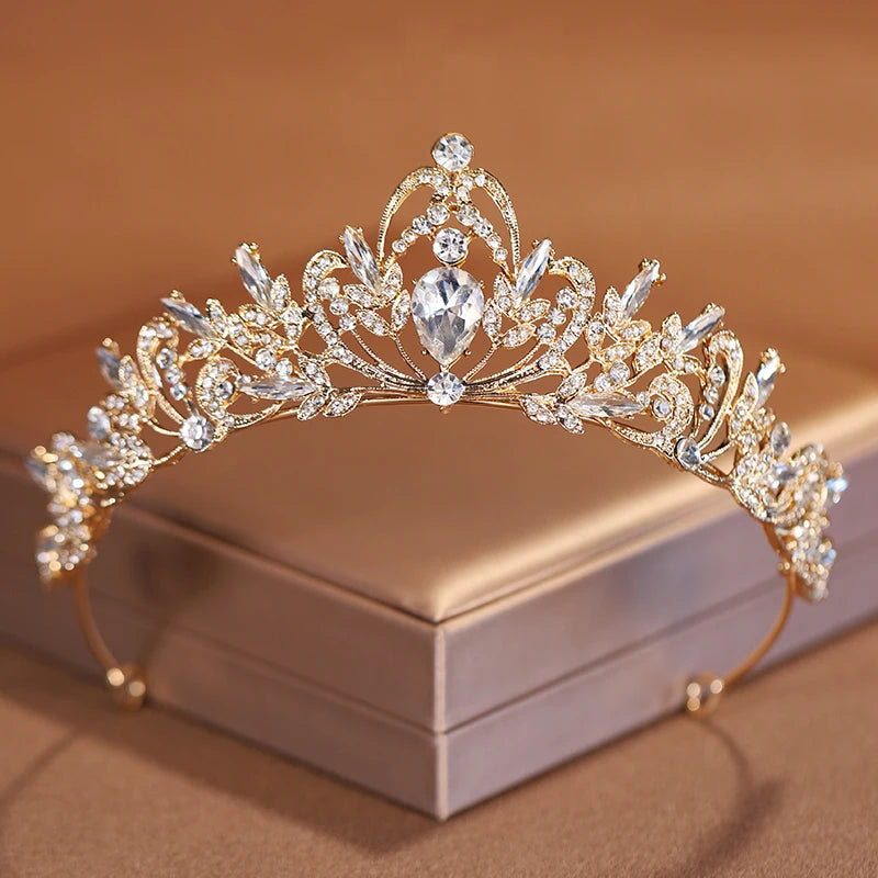 Gold-Color Women's Classic Wedding Crown