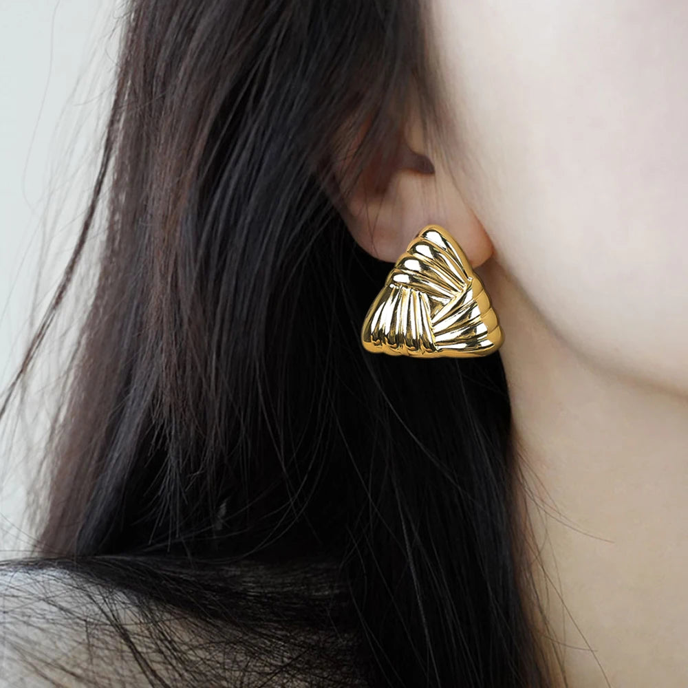 Geometric Triangle Earrings - Bold & Modern