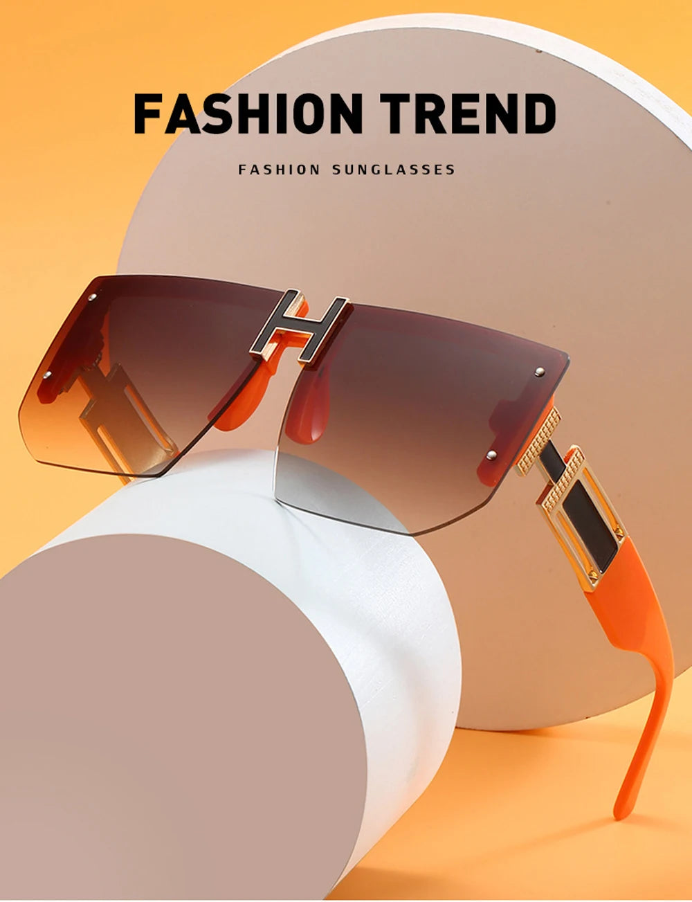 Rimless Square Sunglasses – Sleek Frameless Design