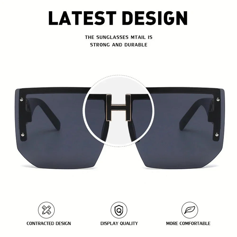 Rimless Square Sunglasses – Sleek Frameless Design