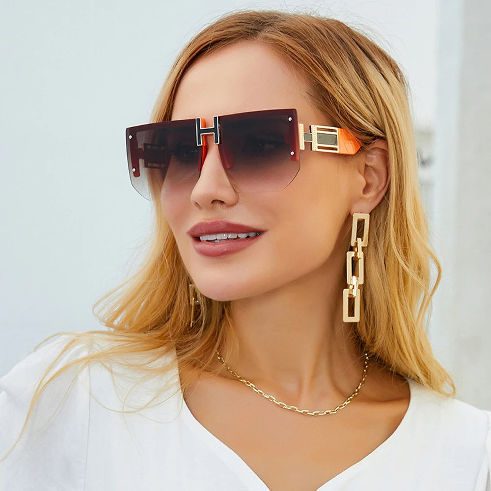 Rimless Square Sunglasses – Sleek Frameless Design