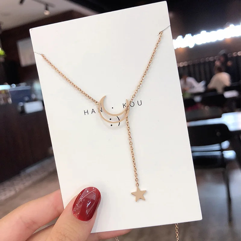 Celestial Charm Moon & Star Pendant Necklace