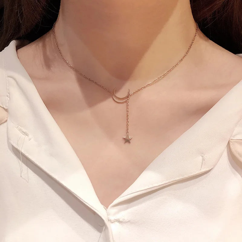 Celestial Charm Moon & Star Pendant Necklace