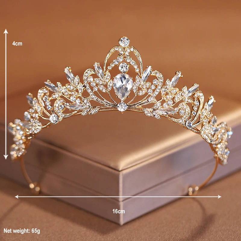 Gold-Color Women's Classic Wedding Crown