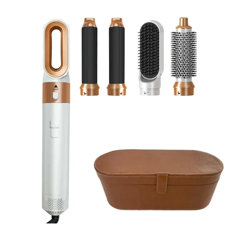 5-in-1 Hair Dryer & Styling Tool Set - Professional Hot Comb, Curler, and Straightener