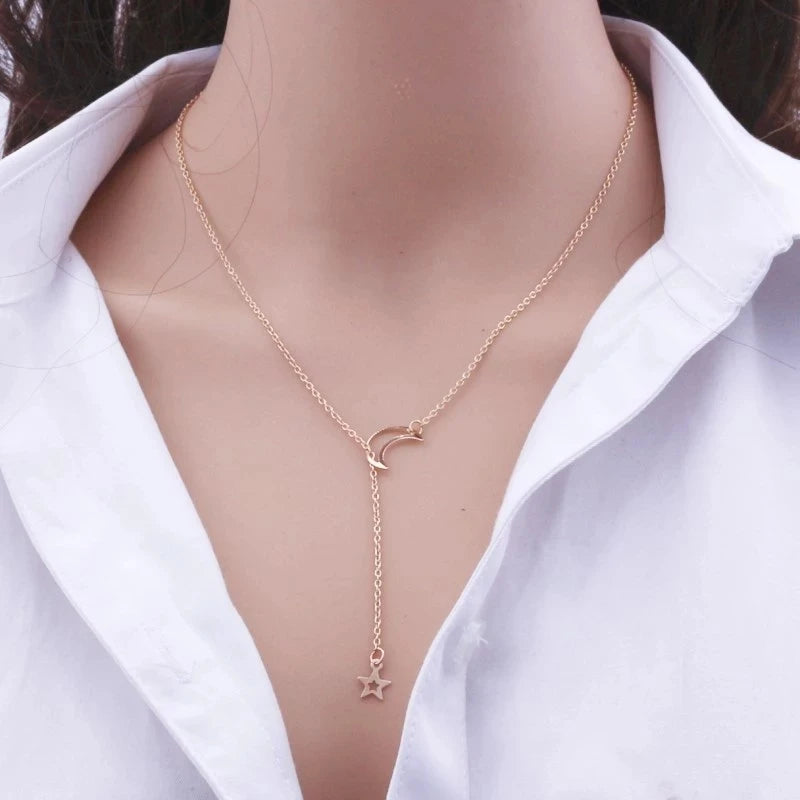 Celestial Charm Moon & Star Pendant Necklace