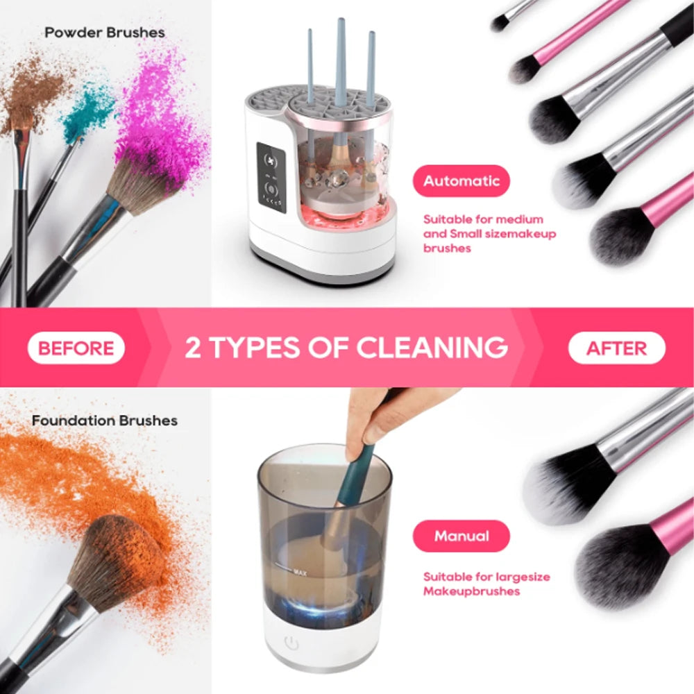 Electric Makeup Brush Cleaner – Rechargeable & Automatic Cleaning Tool (New Version)