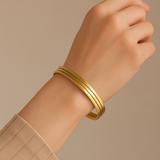 3PCS 18K Gold Plated Stainless Steel Set – Minimalist & Waterproof Jewelry