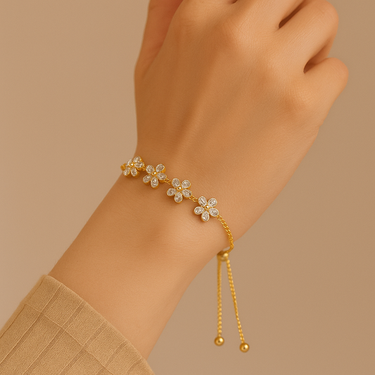 Vintage Floral Pendant Bracelet – Elegant Simplicity with a Touch of Nostalgia