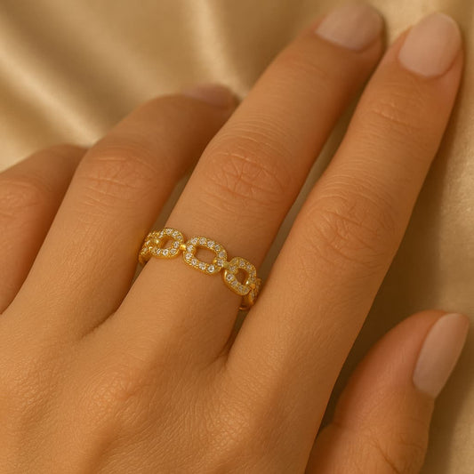 Elegant Twist Chain Open Ring