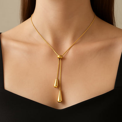 Stainless Steel Water Drop Pendant Necklace