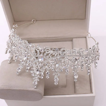 Elegant Bridal Jewelry Set - Silver Crystal Water Drop Design