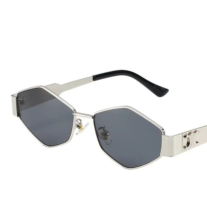 Vintage Punk Sunglasses – Rhombic Metal Frames for a Bold Look