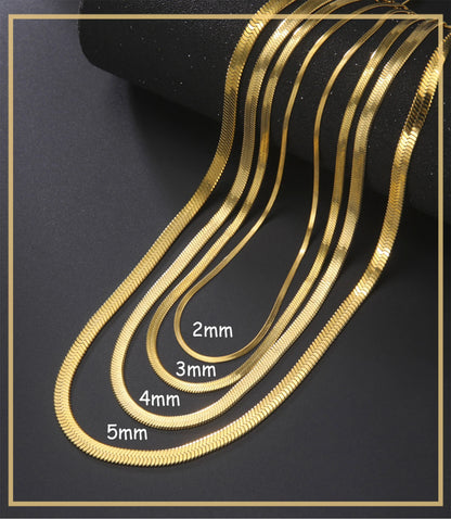 Gold Color Stainless Steel Snake Chain Necklace