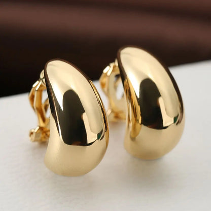 New French Light Luxury Droplet shaped Ear Clip with No Ear Holes