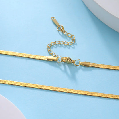 Gold Color Stainless Steel Snake Chain Necklace