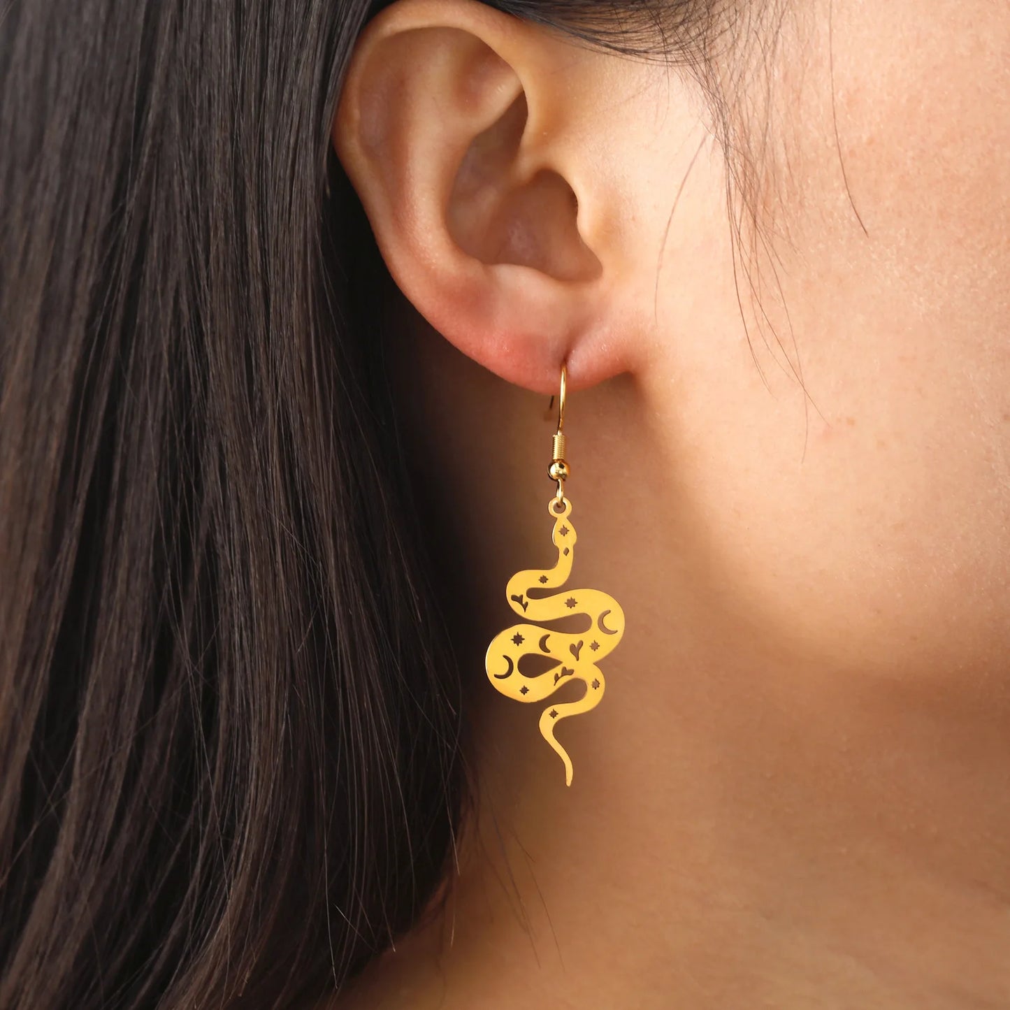 Punk Snake Shape Dangle Earrings – Edgy & Retro-Inspired Jewelry