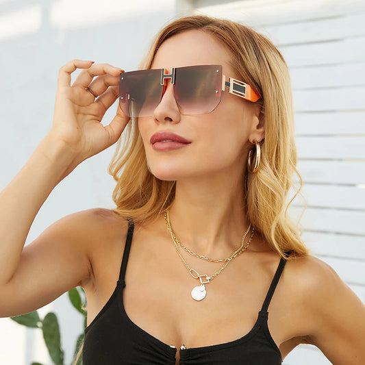 Rimless Square Sunglasses – Sleek Frameless Design