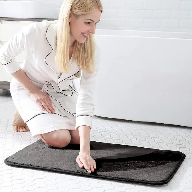 Ultra-Absorbent Non-Slip Bath Mat – Soft Coral Velvet Floor Mat