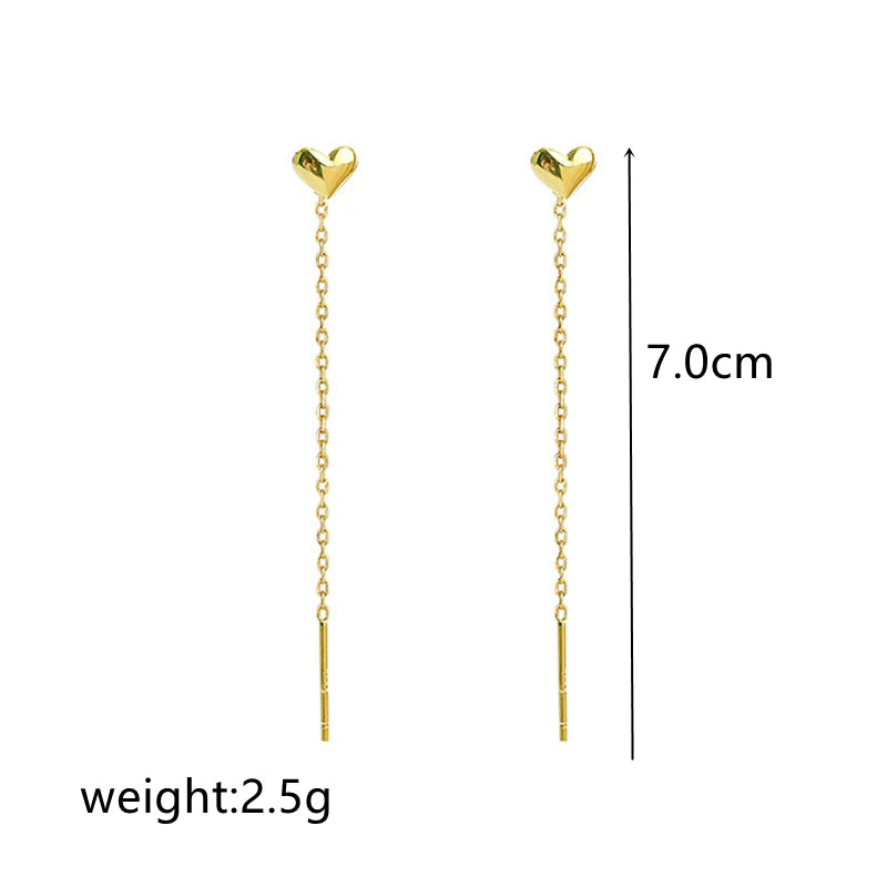 Long Wire Tassel Thread Chain Drop Earring