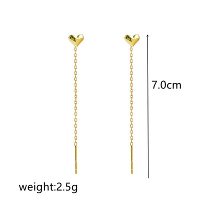 Long Wire Tassel Thread Chain Drop Earring