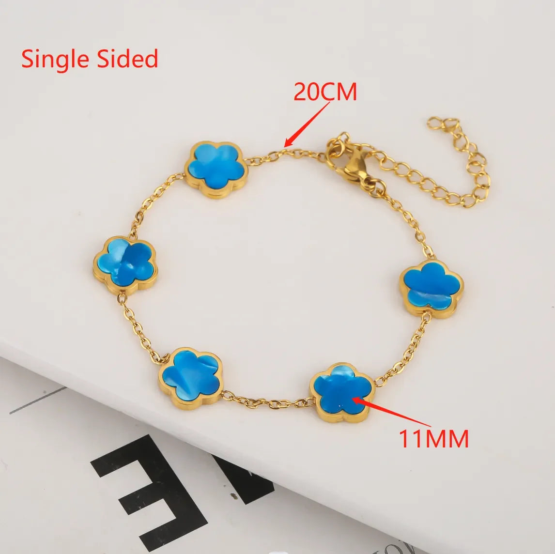 Gold Plated Stainless Steel 316L Plant Flower Bracelet