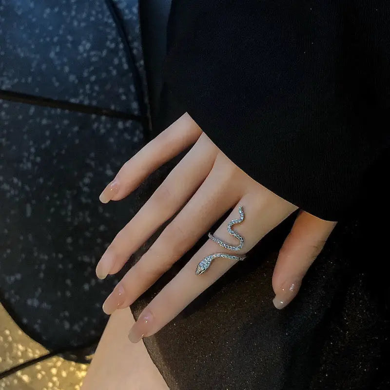 Zircon Snake Wrap Ring – Bold & Fashionable Statement Jewellery