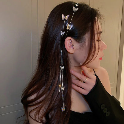 Long Tassel Chain Butterfly Hairbands