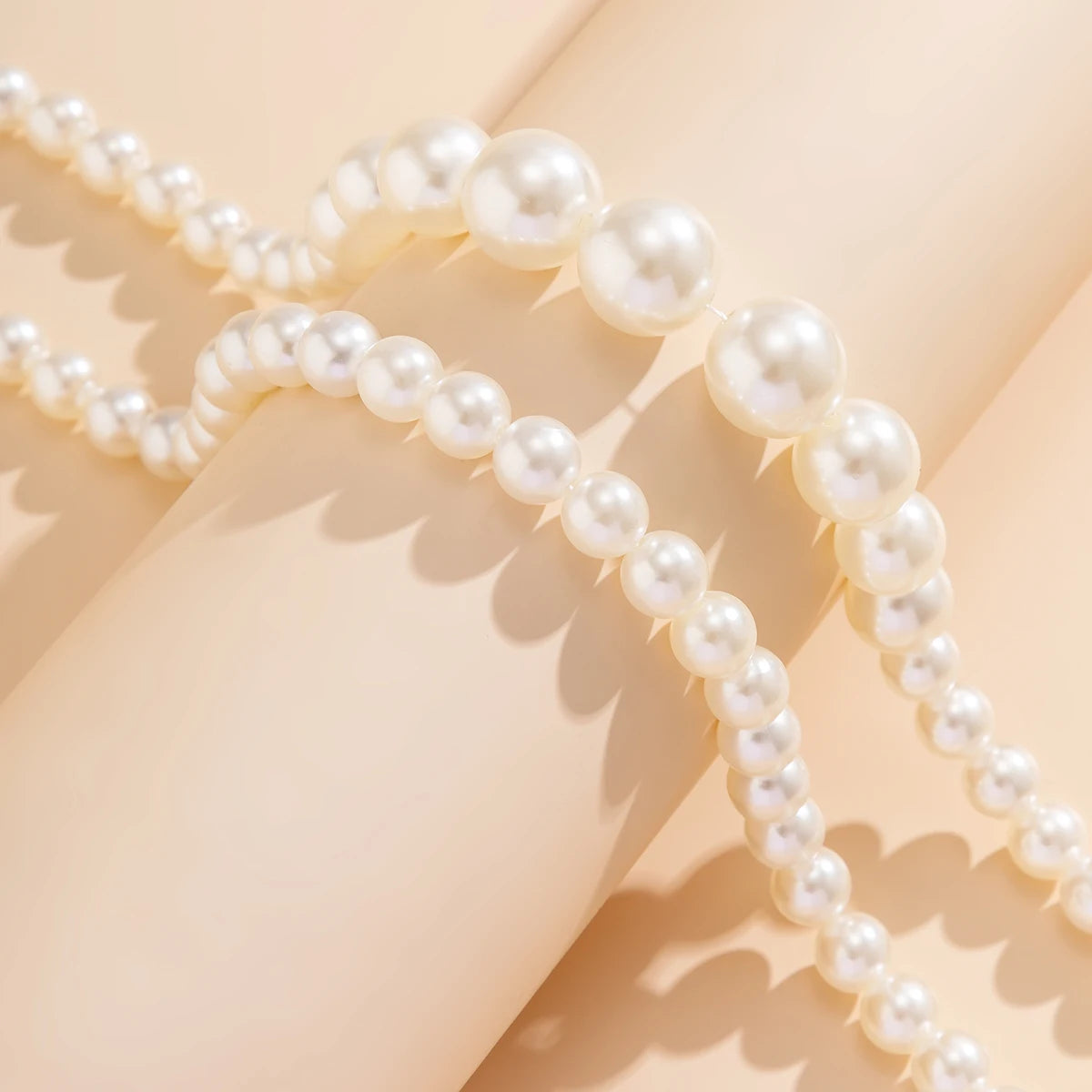 Elegant 2pcs/set Imitation Pearl Beaded Choker Necklaces