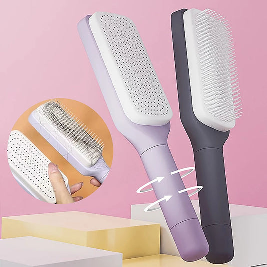 Self-Cleaning Hairbrush - Easy Maintenance and Smooth Styling