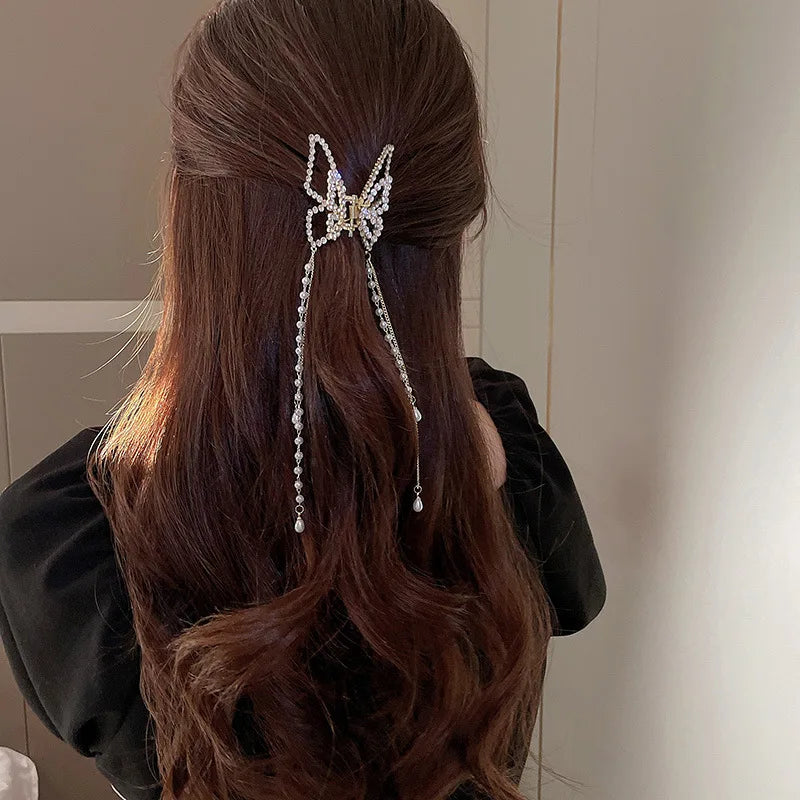 Long Tassel Chain Butterfly Hairbands