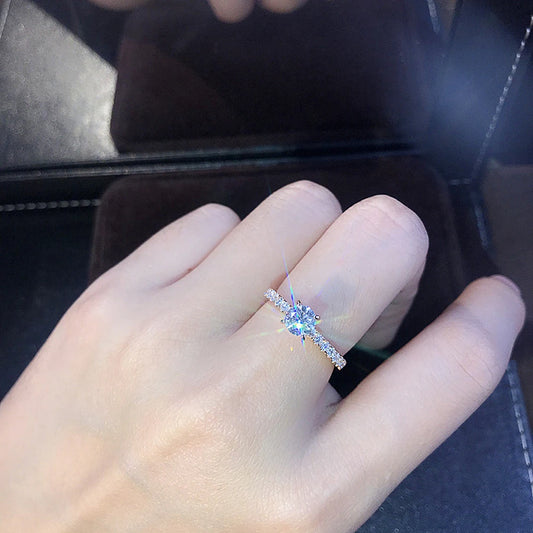 Elegant Round Zirconia Wedding Engagement Ring