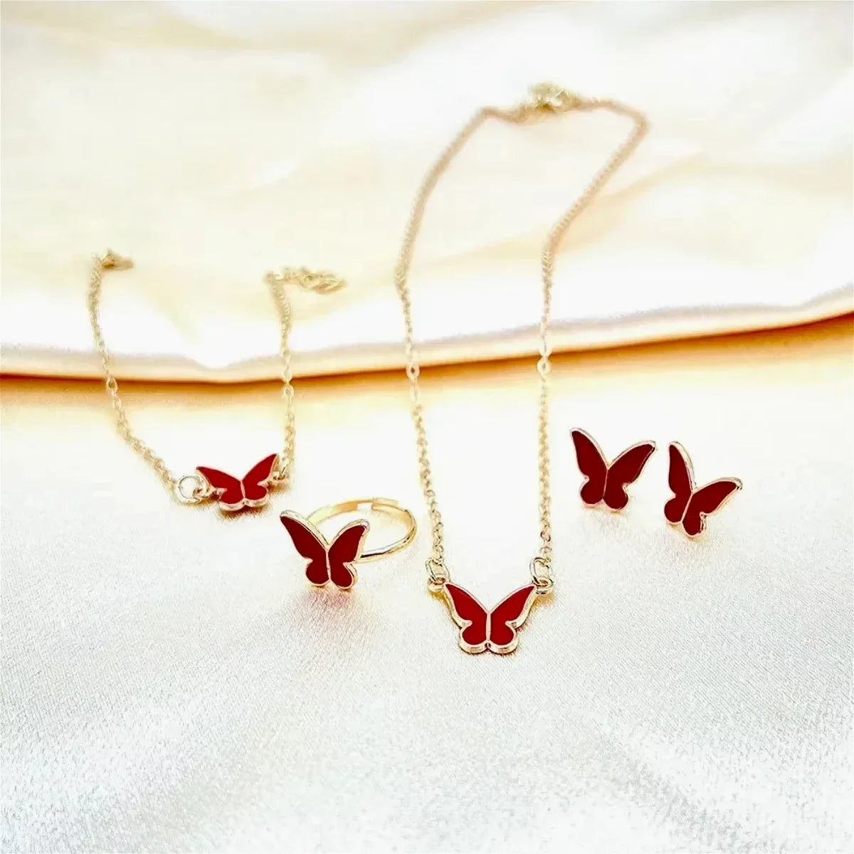 Romantic Butterfly Crystal Jewelry Set – Elegant Wedding & Party Accessories