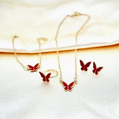 Romantic Butterfly Crystal Jewelry Set – Elegant Wedding & Party Accessories