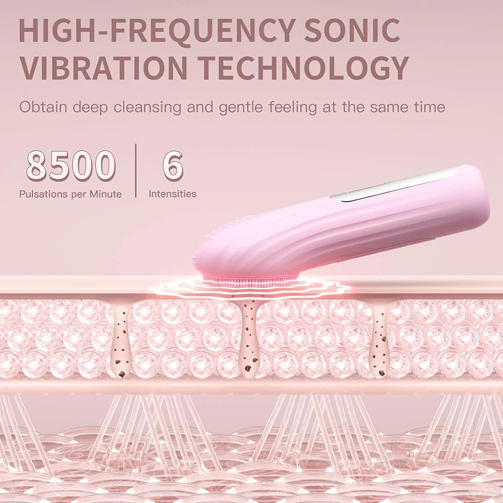 Sonic Waterproof Facial Cleansing Brush – Deep Clean & Exfoliating Skin Care Tool